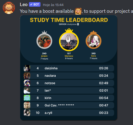 8bitjenjen's tweet photo. oii entrem no meu servidor de estudos ele contabiliza tuas horas e tem um ranking <3 https://t.co/KwrGkrGVBQ #studytwtbr https://t.co/WjK5vQqiPI