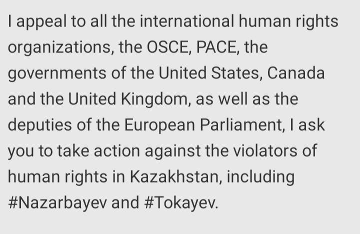 4/4 At the moment the case has undergone a philological expertise and I am waiting for a decision. There is no freedom of speech and democracy in #Kazakhstan. The police persecute people who express their personal opinions, repression has intensified. @OSCE @PACE_President