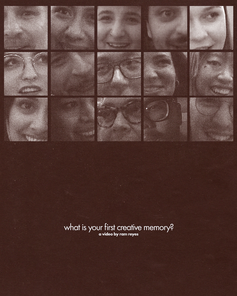 met a lot of new artists friends and asked them a question: what is your first creative memory?

video linked below

but what's YOUR first creative memory? i actually wanna know.