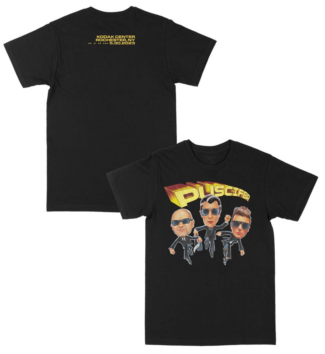 puscifer's tweet image. Tonight's poster for Rochester by Phil Guy. Ltd ed of 200 &amp;amp; 25 foil, the poster will be at the merch booth, w/ some signed by the band. Tonight's ER vinyl variant (50 copies) &amp;amp; show tee will also be at the merch booth. #puscifer @mjkeenan @carinaround #matmitchell