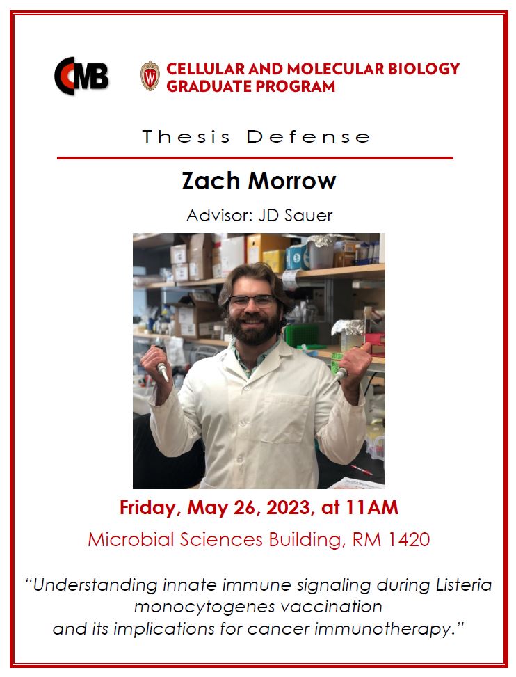 Wishing all the best to Zach Morrow who will defend his thesis this Friday, May 26! 🎉