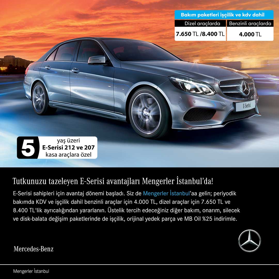 Tutkunuzu tazeleyen E-Serisi avantajları Mengerler İstanbul’da!

#mercedesbenztürkiye #mercedesbenz #eclass #eserisi #mercedes #servis #yetkiliservis  #istanbul