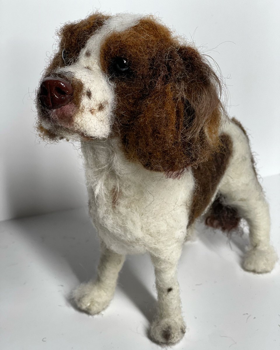 A needle felted Springer Spaniel portrait