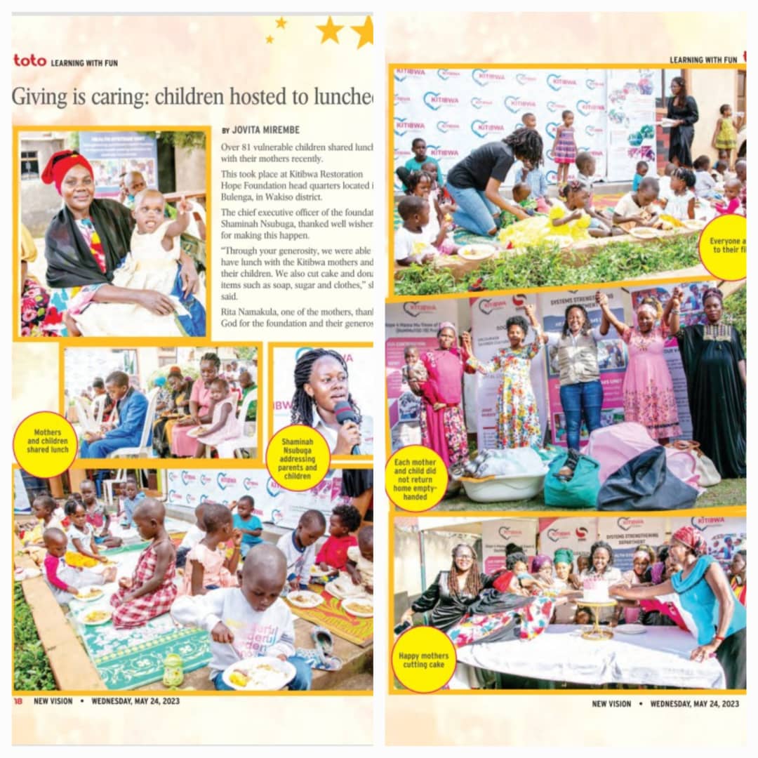 Engage with your most recent heartwarming activity in today's leading <a href="/newvisionwire/">The New Vision</a> with <a href="/Kitibwa_fdn/">Kitibwa Restoring Hope Foundation</a>
at a #Luncheon celebrating and #empowering the #Mothers and their Precious #Babies.  #Thanks to all our dear partners.