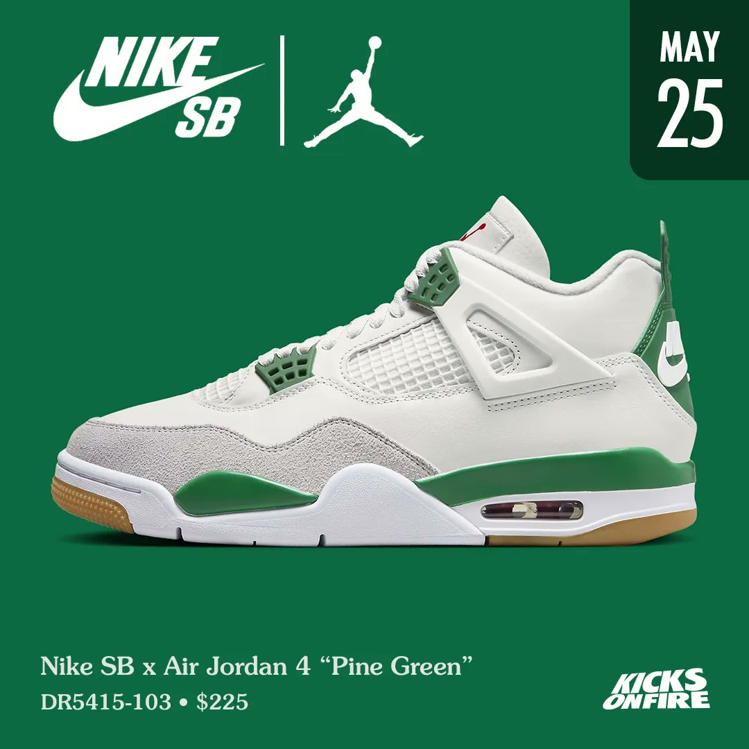 Nike SB x Air Jordan 4 “Pine Green” 💚👀 Restocking on SNKRS
