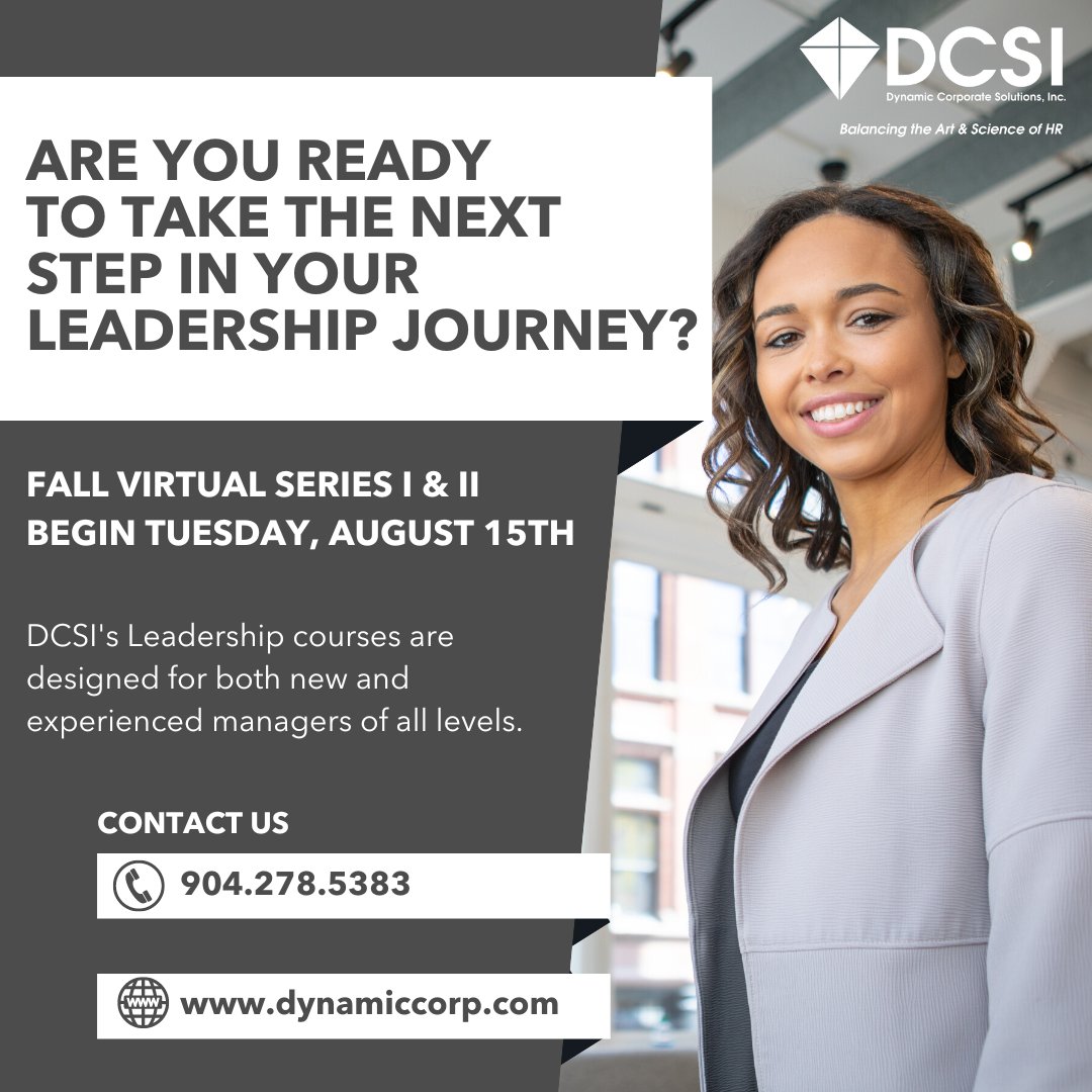 DCSI's Virtual #Leadership courses are designed for new and experienced managers of all levels. Our highly experienced consultants provide the practical, everyday skills you need to succeed! Register Now: dynamiccorp.com/training 

#management #leaders #development #DCSI