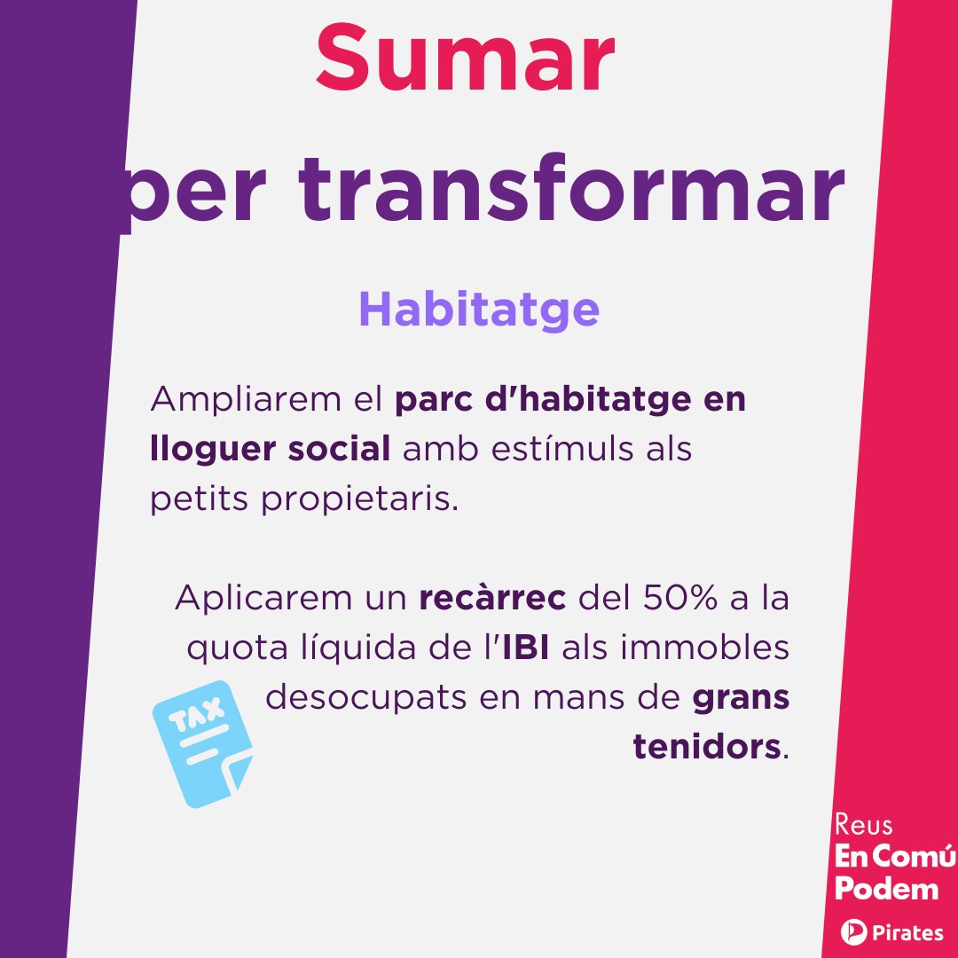 encomupodemreus's tweet photo. 🏢 A Reus tenim un problema d'accés a habitatge assequible i un parc d'habitatge molt envellit.
Aquesta situació requereix posar en marxa diferents actuacions i mesures.

Aquí teniu un petit resum d'algunes de les nostres propostes 👇🏼 https://t.co/F0SOJkrI0B
