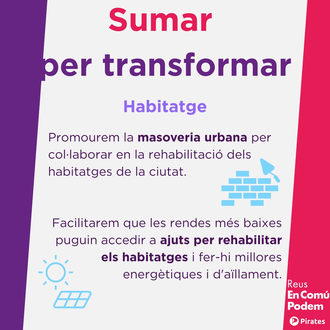 encomupodemreus's tweet photo. 🏢 A Reus tenim un problema d'accés a habitatge assequible i un parc d'habitatge molt envellit.
Aquesta situació requereix posar en marxa diferents actuacions i mesures.

Aquí teniu un petit resum d'algunes de les nostres propostes 👇🏼 https://t.co/F0SOJkrI0B