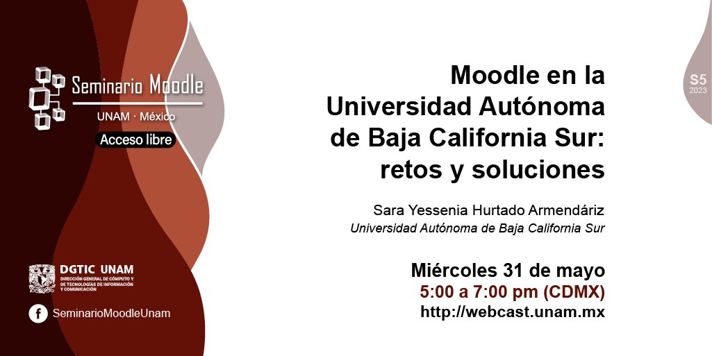 UNAMdigital's tweet photo. En la siguiente sesión del #SeminarioMoodle, conoceremos la experiencia en el uso de Moodle de la Universidad Autónoma de Baja California Sur @UABCSoficial antes, durante y después de la pandemia.
🔴 Transmisión #envivo por #webcastUNAM https://t.co/4Qb92XJR2w https://t.co/R3R8t2gR0X