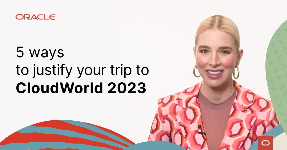 Need help making your case to attend #CloudWorld? Learn the top 5 reasons to join <a href="/Oracle/">Oracle</a> in Vegas this September. ☁️ social.ora.cl/6013OmfNl