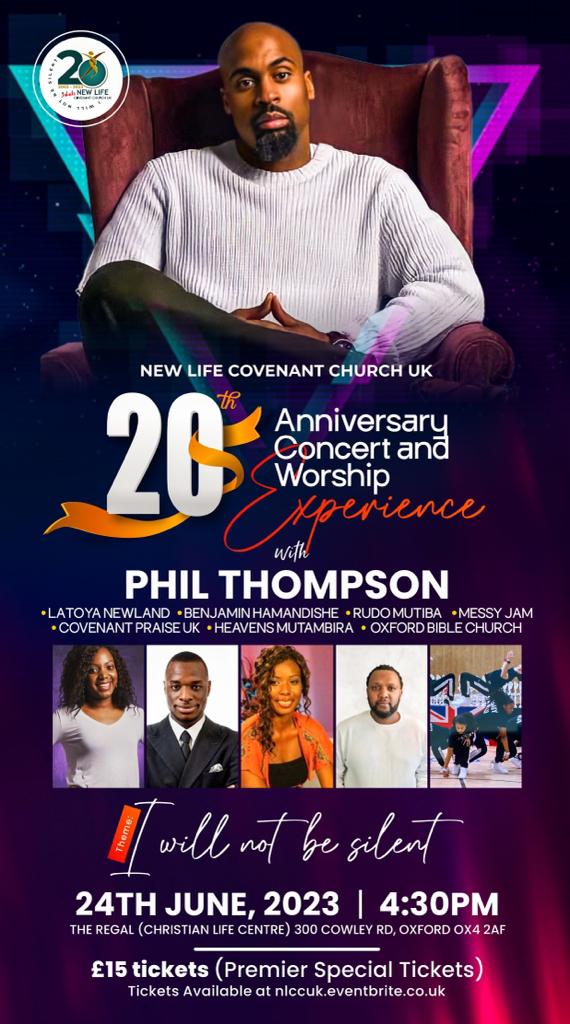#Excitingtimes #4weekstogo #Honoured #Ministering #at  #NewLifeCovenantChurch #20yearAnnivesary #Celebration #Worship #with #PhilThompson #Tickectsavailable #OnEventbrite #Seeyouthere

eventbrite.co.uk/e/new-life-cov…