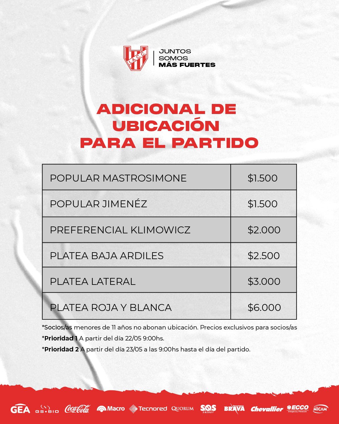 Atención, socios de Instituto: la modalidad de venta y precios para el partido contra Estudiantes | Canal Showsport