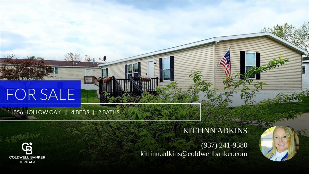 This 4 bedroom home could be yours! Call me at (937) 241-9380 to schedule a showing.

#KittinnTheCatsMeowInHomeownership
#RealtorMom
#

Kittinn Adkins 
REALTOR
Coldwell Banker Heritage
(937)241-9380 kittinn-sellmyhouse.com/showcase/11356…