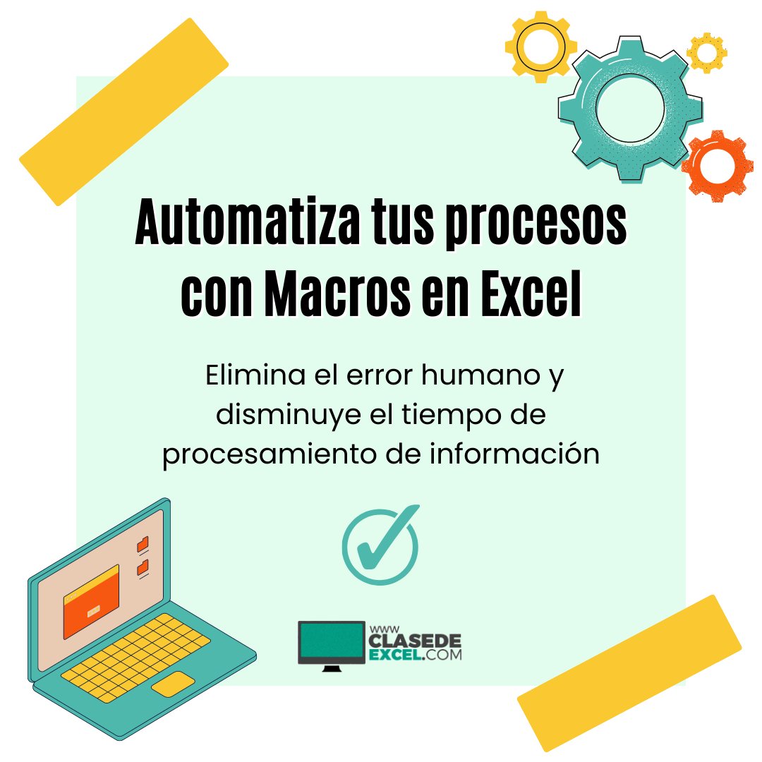 clasedeexcel's tweet image. Ahorra tiempo y logra que tus procesos sean más eficientes 💯. Nosotros te asesoramos en todo el proceso de automatización en tu empresa 💻.
¡Contáctanos 📲!
#ClasedeExcel #MacrosEnExcel #Automatizacion #automatizaprocesos