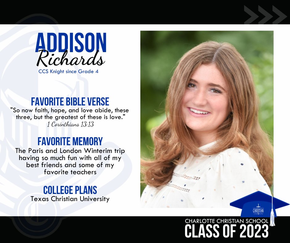 charchristiannc's tweet photo. Congratulations Class of 2023!  🎓 “...and what does the Lord require of you but to do justice, and to love kindness, and to walk humbly with your God.” - Micah 6:8 #seniorhighlights #IamaKnight #AlwaysaKnight https://t.co/50TkihD6Ix
