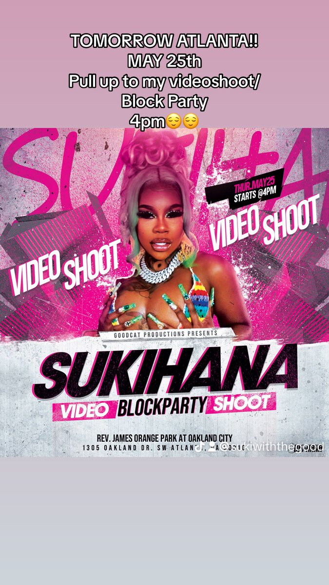 sukihanagoat's tweet photo. Pull u to my block party Atlanta https://t.co/PnKkJ6CQhn