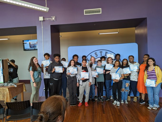 EasternIB's tweet photo. What a day we had! We celebrated the class of 2025 with our first annual IB signing day (for 24 full IB students!) and then our juniors in Theory of Knowledge presented their exhibitions! We love these bright and impressive IB scholars! @EasternHS https://t.co/qLFgOnx4fL