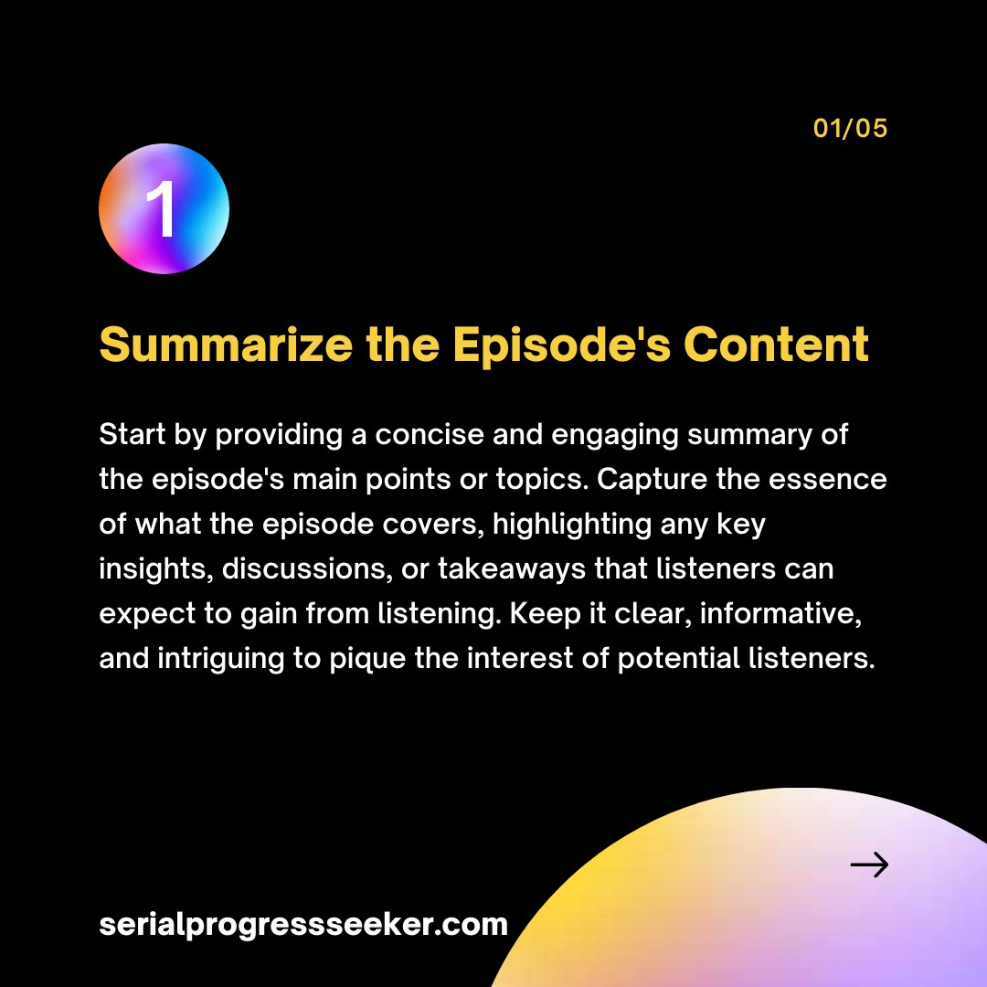progress_seeker's tweet image. Want to make your podcast episodes irresistible? We reveal the secret to crafting attention-grabbing show notes and descriptions. Click through to unlock our expert tips and ensure your podcast leaves a lasting impression.  #PodcastShowNotes #PodcastingTips