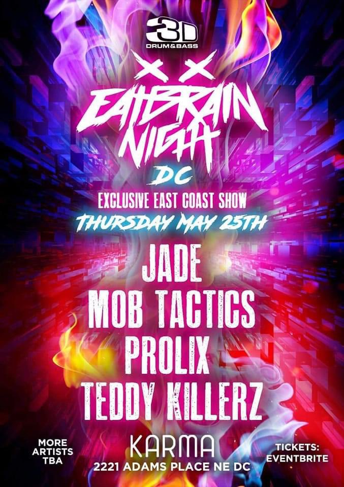 Mob Tactics (@mob_tactics) on Twitter photo TOMORROW NIGHT MOTHERHUBBARDS!!
Washington DC 🤩
<a href="/Jade_Eatbrain/">JADE_Eatbrain</a> <a href="/prolixdnb/">Prolix</a> <a href="/TeddyKillerz/">Тедди Киллерz</a> <a href="/EATBRAIN_NOW/">EATBRAIN</a> TOMORROW NIGHT MOTHERHUBBARDS!!
Washington DC 🤩
<a href="/Jade_Eatbrain/">JADE_Eatbrain</a> <a href="/prolixdnb/">Prolix</a> <a href="/TeddyKillerz/">Тедди Киллерz</a> <a href="/EATBRAIN_NOW/">EATBRAIN</a>