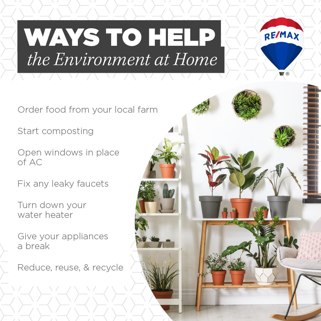 Small changes in our daily habits and routines can have a significant impact on the environment. Here are some ways to help at home!

#reduce #reuse #recycle #helptheenvironment #supportlocal #canadianfarms #composting #aircondition #openwindows #waterheater #edmonton
