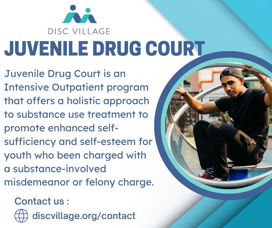Our Counselors work with youth to determine issues of underlying substance use and criminal activity to assist in developing a new outlook on their personal development that builds a strong foundation for a healthy future. Visit discvillage.org/juvenile-drug-… to learn more.