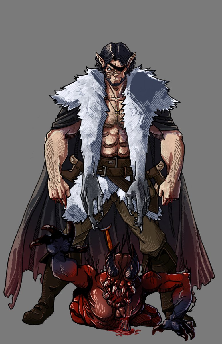 A full drawing of Ferimus Vs. Demon I did a few months ago