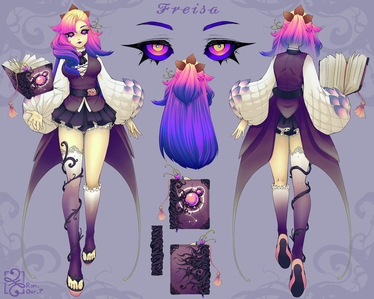 A commissioned ref sheet for an awesome OC ^^ 
#commissionart #DigitalArtist #ocart