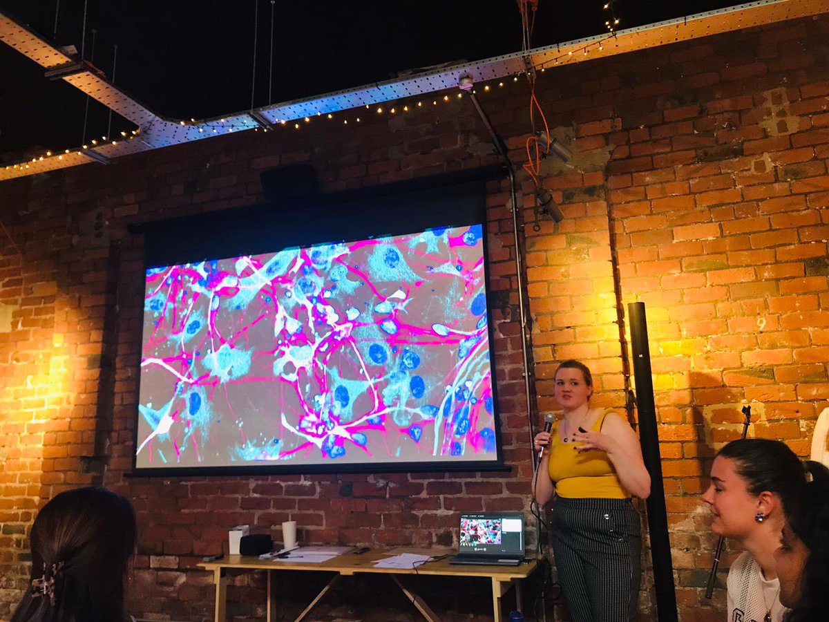 SN_Beal's tweet photo. Thank you @pintofscience for hosting a great event! A great evening presenting our work with @MartynaMatuszyk @DrMarianneKing and Tania! As always the support from @FerraiuoloLab is amazing so proud to be a part of this team! ❤️ #PintOfScience #research #MND https://t.co/qprpo4Dvuh