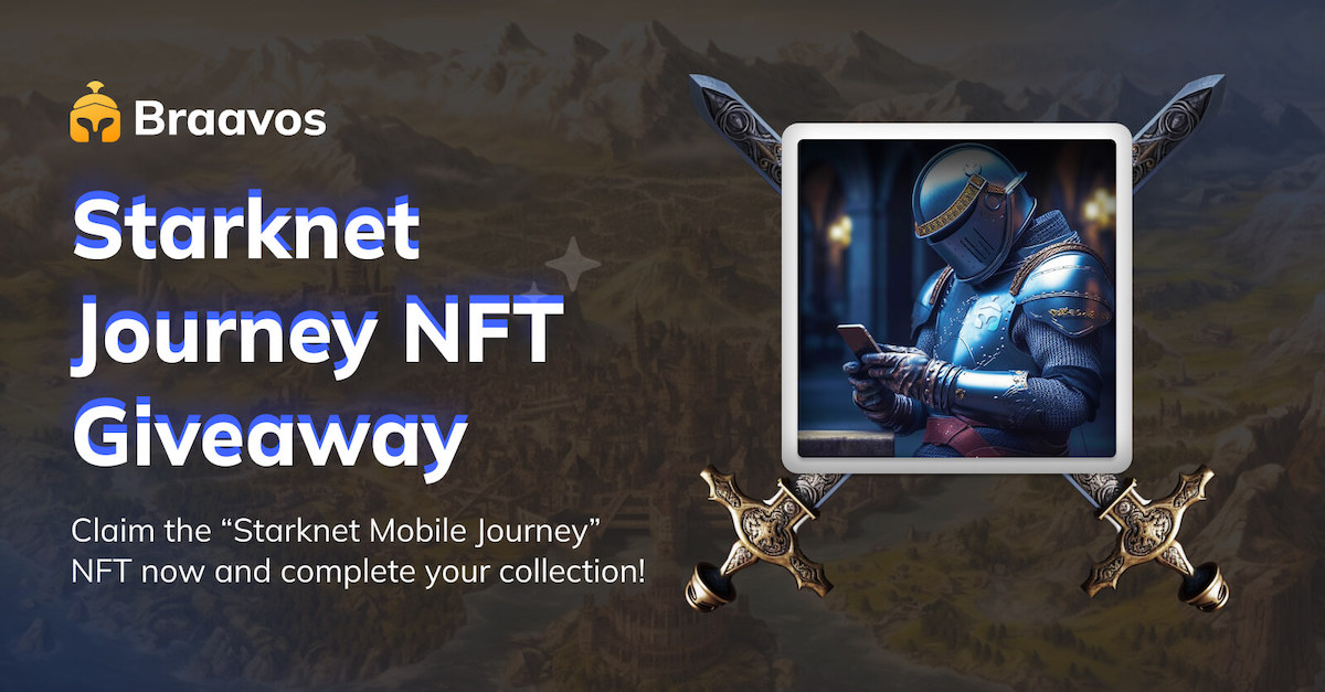🎉 Step 2 of the #StarknetJourney campaign is here! 

Participate in this exciting #NFTgiveaway and enhance your Dynamic Map NFT! 🗺

Your mission is to acquire this exclusive NFT using your mobile phone! 📱

Keep reading to know how to do👇 
#NFTCommunity