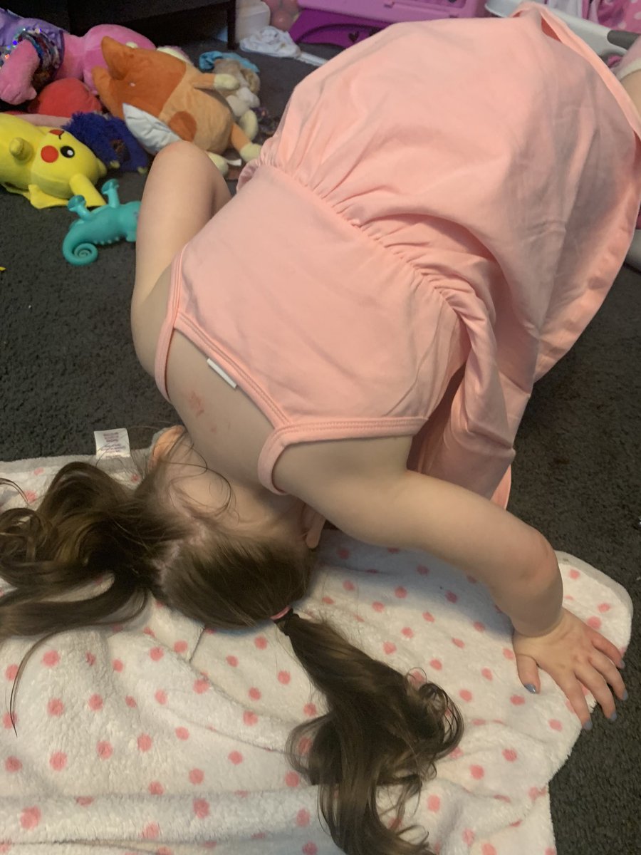 McdavisAmanda's tweet photo. How my kid watches Paw Patrol on her tablet….yup… don’t know where she gets this weirdness from…. https://t.co/zTC5U9nOvf