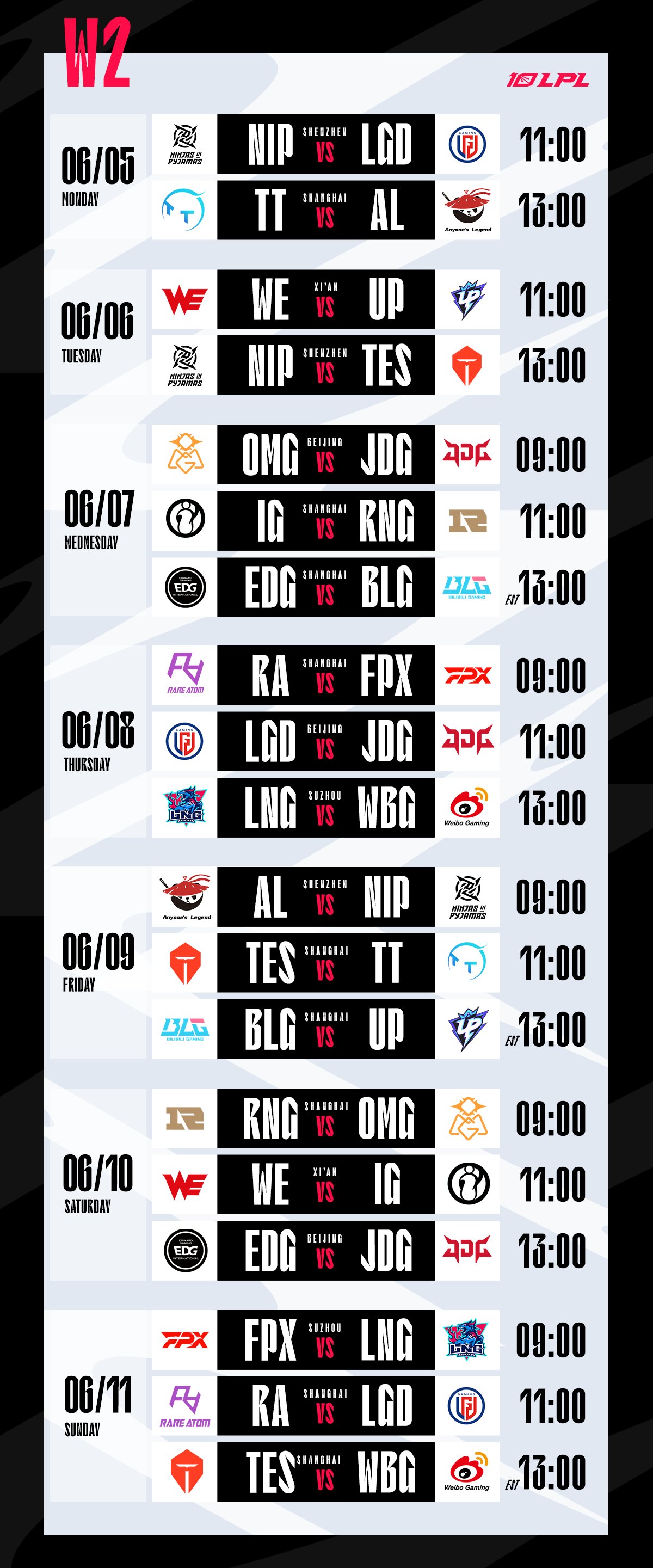 LPL on Twitter "🚨 The 2023 LPL Summer Split Regular Season Schedule