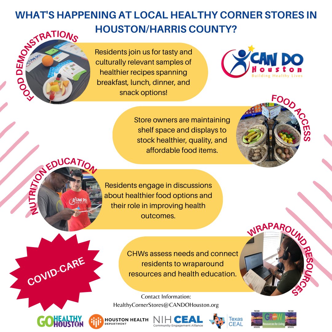 Residents learned about the benefits of low-sodium foods and healthier food options at local Healthy Corner Stores, while CHWs connected residents to requested wraparound resources. #HoustonHealthDepartment #GoHealthyHouston #NIHCEAL <a href="/HoustonHealth/">Houston Health Dept</a> <a href="/GoHealthyHTX/">gohealthyhtx</a> <a href="/NIH/">NIH</a> <a href="/TexasCEAL/">TexasCEAL</a>