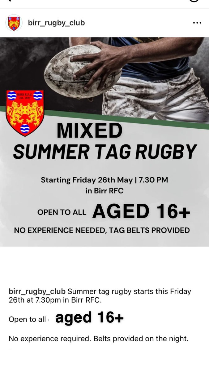 DenisR121's tweet photo. Every Friday @BirrRugby https://t.co/msQVaeQZHE
