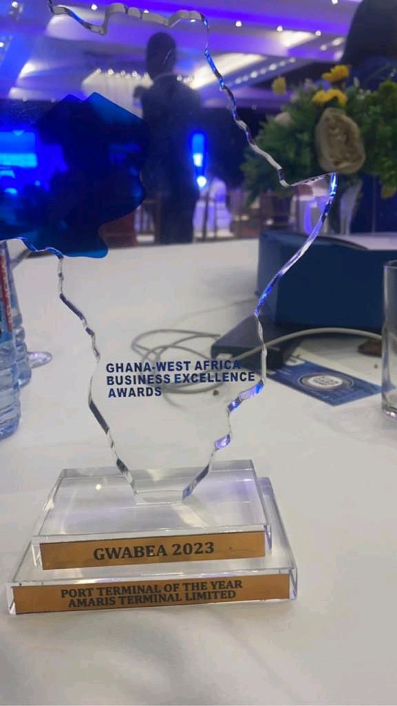 KwameJudah's tweet photo. Team @amaristerminal won two awards in two weeks. 
Business Leader of the Year-Terminal &amp;Marine Services-Ghana Business League Awards .
And Port Terminal of the Year-Ghana-West Africa Business Excellence Award. 
Congratulations 🎊 
#AmarisTerminal 
#PortMasters https://t.co/DlnuLGPqcg