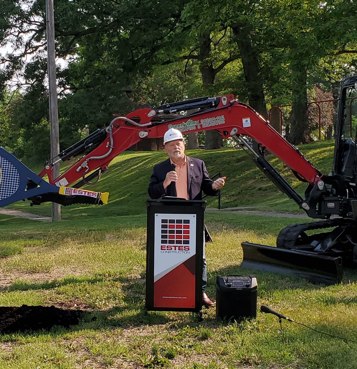 The City of Rock Island &amp; <a href="/Augustana_IL/">Augustana College</a> College broke ground today for 6 new NCAA tennis courts at Lincoln Park. The $1.5 million project will be built by Estes Construction &amp; designed by Shive-Hattery. The college will lease the courts for 10 years. #rockisland #tennis #twill