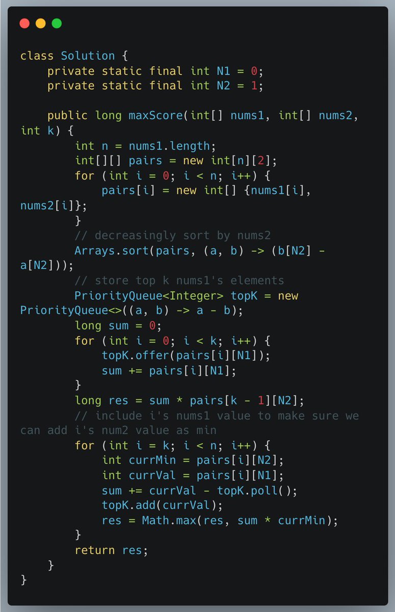 Yu08516687's tweet photo. #leetcode #100DaysOfCode #LearningBySharing
2542. Maximum Subsequence Score
https://t.co/HdPXeXlKh4 https://t.co/r8fmK1gwCV