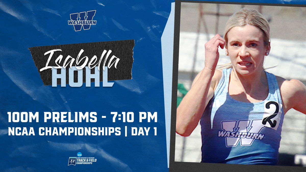 𝙉𝘾𝘼𝘼 𝘾𝙝𝙖𝙢𝙥𝙞𝙤𝙣𝙨𝙝𝙞𝙥𝙨 - 𝘿𝙖𝙮 1
Isabella Hohl opens her NCAA Championships with the 100m preliminaries. #GoBods

📍 | Pueblo, Colo.
⏰ | 7:10 p.m.
📊 | bit.ly/23NCAAOutdoor
📺 | bit.ly/WUTFDay1 
🖥️ | bit.ly/23NCAAOTF