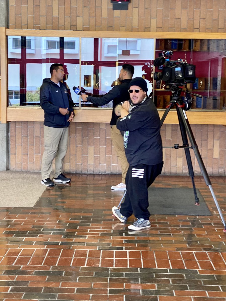 CoachNMarlowe's tweet photo. Huge thanks to @JakeFloresKSBW for stopping by to talk with myself, @HartnellCoachZ &amp; @HartnellAthletc student-athletes to highlight our department’s FIRST ever Ottmar Memorial All-Sports Award!!

#PantherPride #HST 🐾🏀⚽️🏈⚾️🥎🏐🏊‍♀️🏃🏃‍♀️ https://t.co/u7Y2qyXpnb