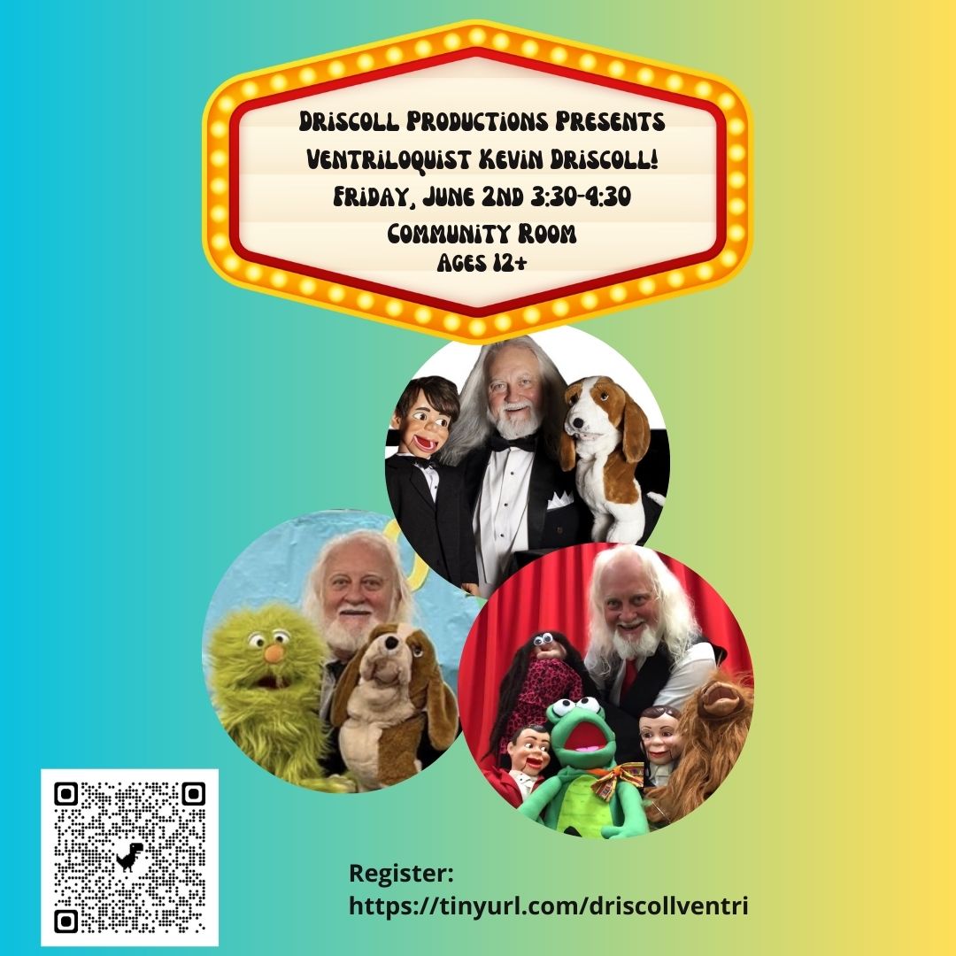 BoydenLibraryFX's tweet image. We've seen them win on America's Got Talent! We have our very own local Ventriloquist, Kevin Driscoll, performing at Boyden Library for teens and adults!! He has been featured on WCVB's Chronicle! #ventriloquist #foxboro #teens #adults #librariesofinstagram 

Register now!