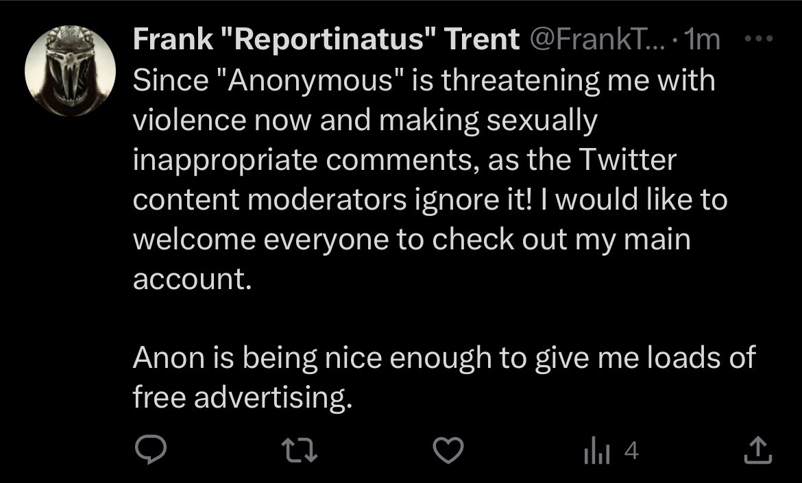 @AnonOpsSE @FrankTrent27 This person published a tweet and now has removed it.
Very lion of the keyboard