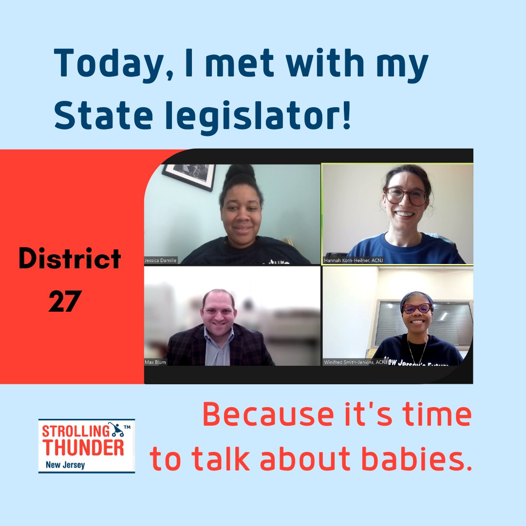 Thank you to parent Jessica & Max Blum, Chief of Staff for Sen. @RichardCodey in D-27, for meeting for #StrollingThunderNJ! Jessica talked about #lactation support, #doula services, #paidfamilyleave, & affordable & quality #childcare.

#StrollingThunder @ZEROTOTHREE