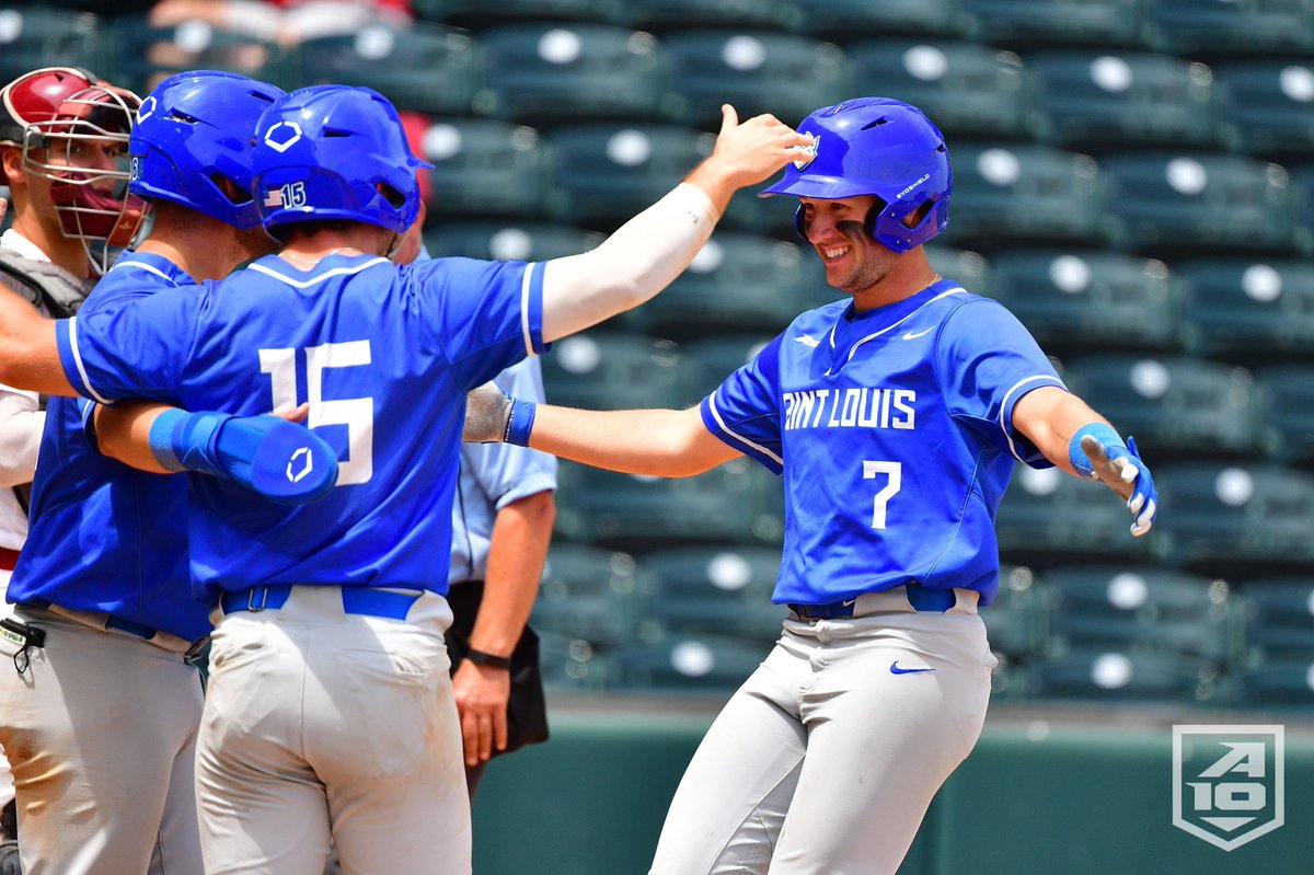 SLUBaseball's tweet photo. Today's offensive onslaught helped the #Billikens eclipse a pair of single-season team records. Their 438 runs scored and 404 RBIs on the year thus far are the most in a season in school history. https://t.co/244fBsbmYG