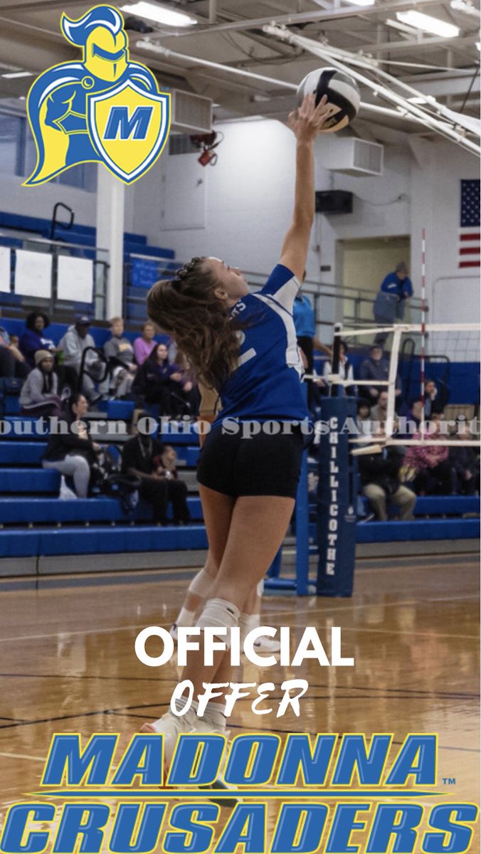 Beyond thankful to have received my first offer! Thank you Coach Barbe &amp; Madonna University Volleyball for the offer!💛💙