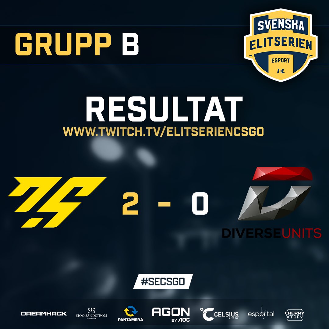 Svenska Elitserien CS2 (@secsgo) on Twitter photo Det är <a href="/THUNDR_GG/">THUNDR Esports</a> som vinner med 2 - 0 och kommer spela om sista platsen till Jönköping imorgon! 👏
#SECSGO Det är <a href="/THUNDR_GG/">THUNDR Esports</a> som vinner med 2 - 0 och kommer spela om sista platsen till Jönköping imorgon! 👏
#SECSGO
