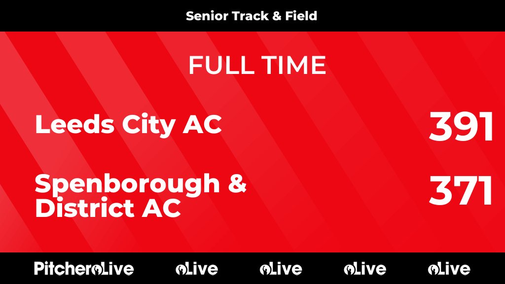 SpenboroughAC's tweet image. FULL TIME: Leeds City AC 391 - 371 Spenborough &amp;amp; District AC
#LEESPE #Pitchero
spenac.co.uk/teams/201195/m…