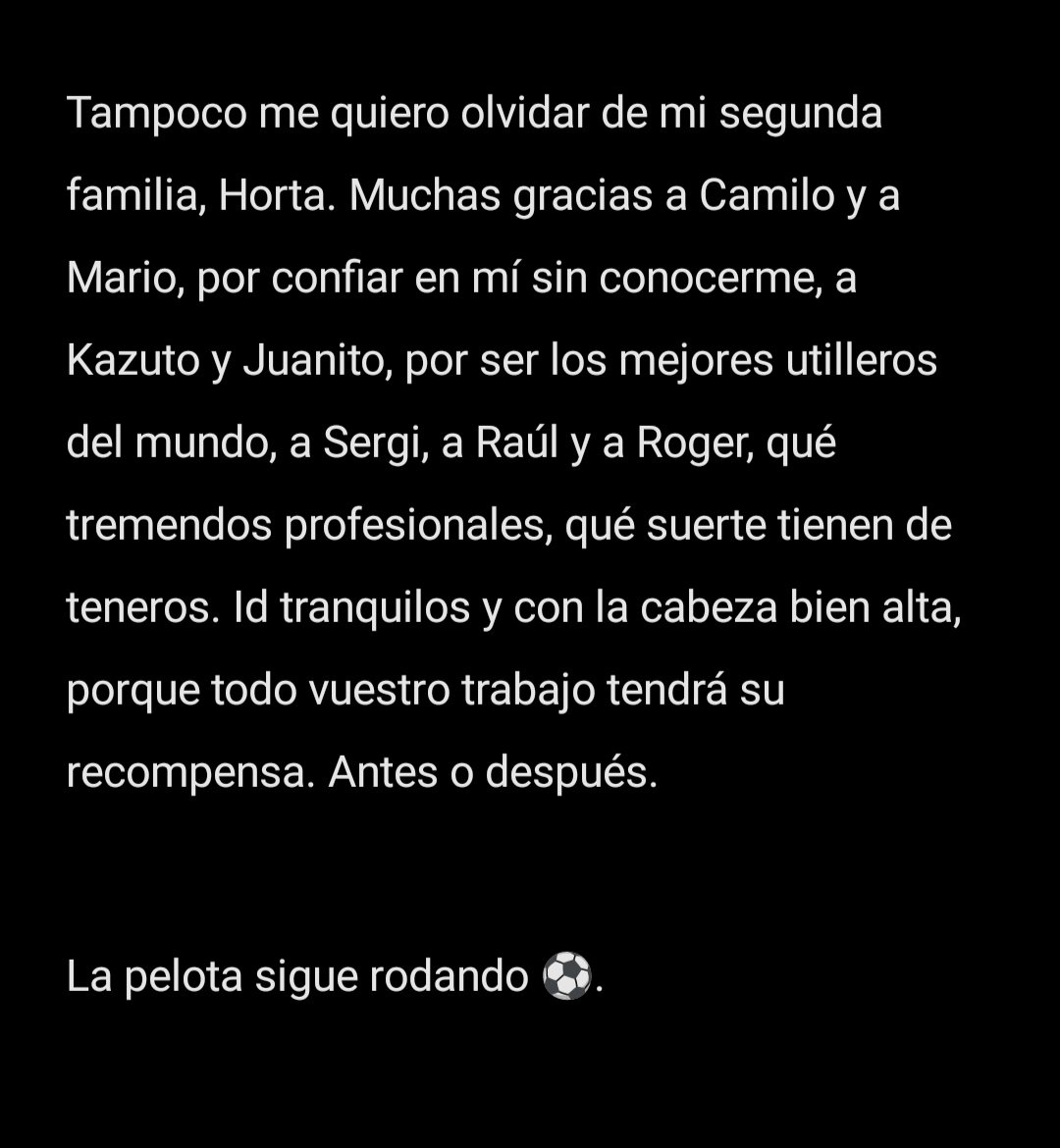 Gracias <a href="/marcetfootball/">Marcet</a>
Gracias <a href="/uahorta/">Unió Atlètica d'Horta 💯</a>

La pelota sigue rodando⚽.