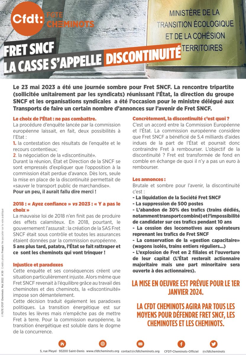 À l’heure de l’urgence #écologique le <a href="/gouvernementFR/">Gouvernement</a> fait le choix sacrifier #FRETSncf! 
Et donc de mettre plus de camions sur la route 🚛
On est pas à un paradoxe prêt hein <a href="/CBeaune/">Clément Beaune</a>, <a href="/Elisabeth_Borne/">Élisabeth BORNE</a> et <a href="/EmmanuelMacron/">Emmanuel Macron</a> ?
Les engagements pris en 2018 sont déjà bien loin! 
#SNCF