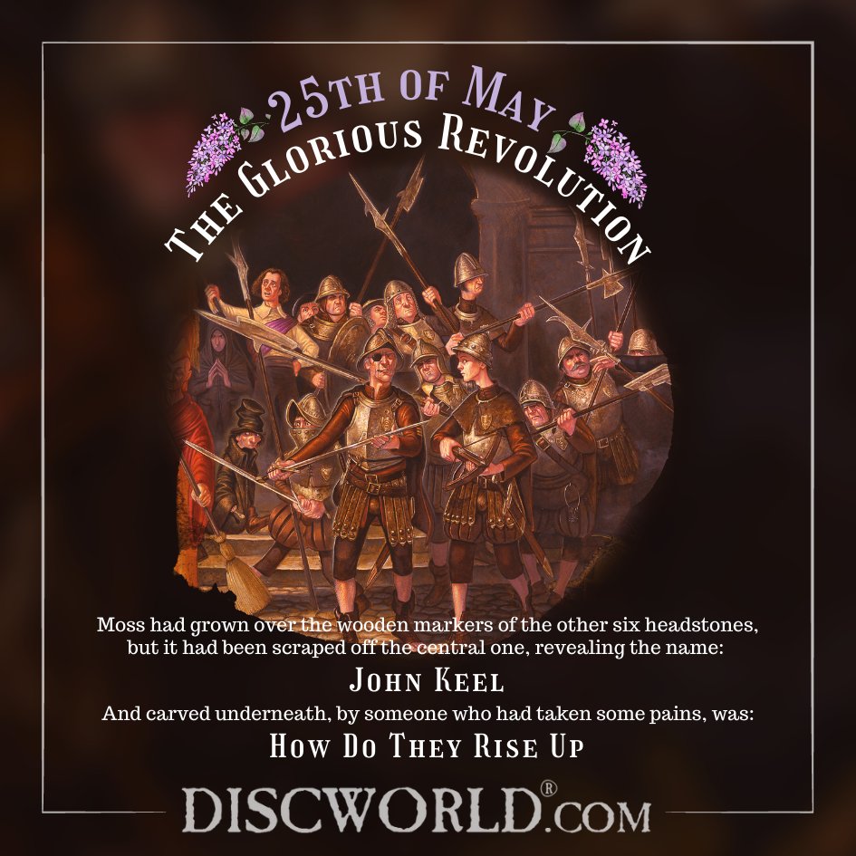 Remember the People's Glorious Revolution - we're wearing the lilac with pride.
🟣 bit.ly/3LDfzIO

#Discworld #TerryPratchett