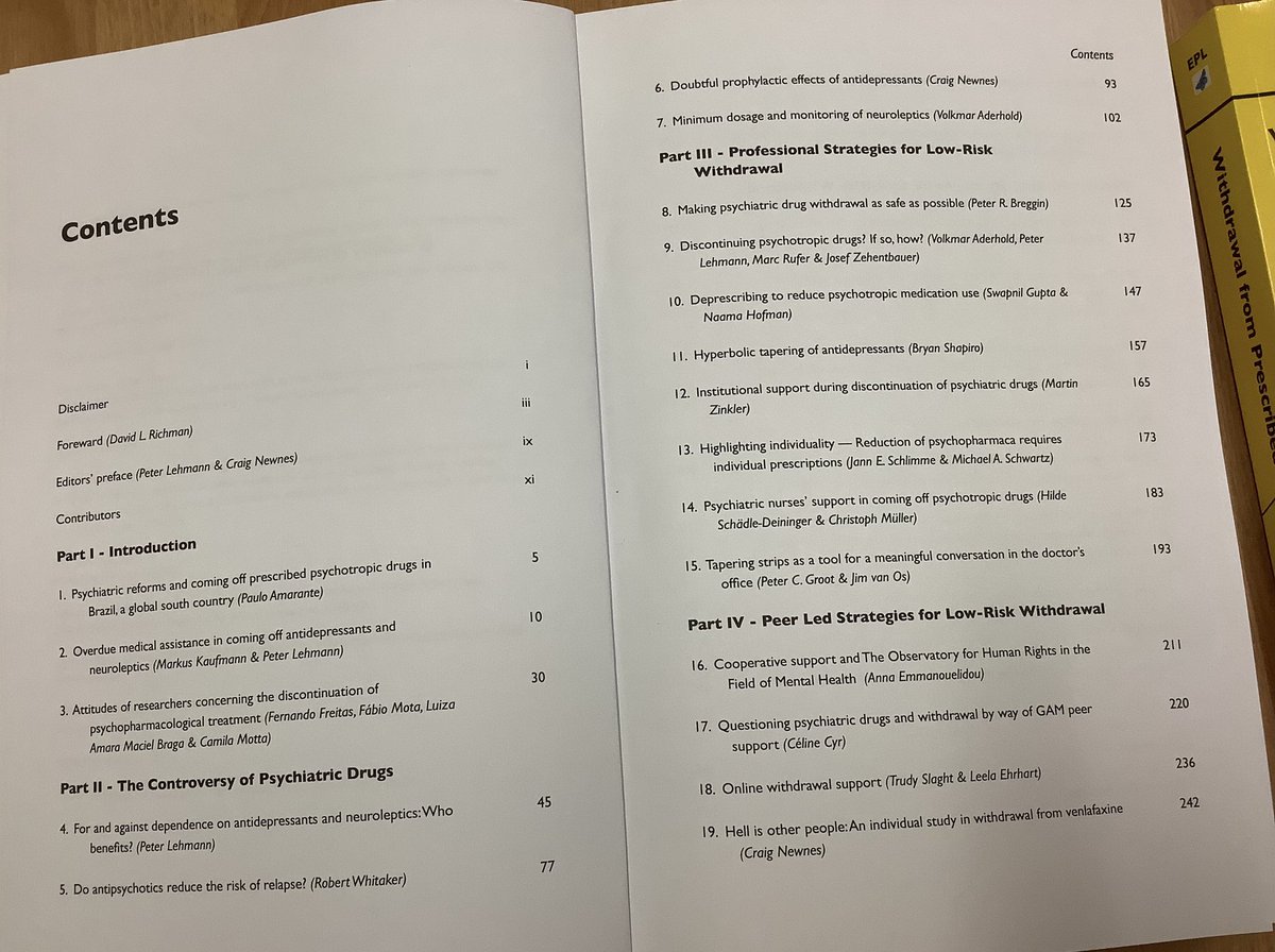 recover2renew's tweet photo. Contents pages - of new print book edited by Peter Lehmann and Craig Newnes
Book available here:
https://t.co/JHlyZL5a6M https://t.co/Ejw5ijzYjT