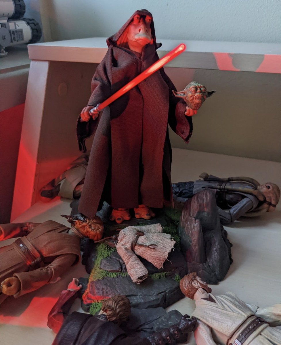 In all seriousness this beautiful sith lord Jar Jar display I made